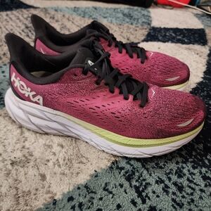 Hoka One One Womens Clifton 8 1119394 BGIR Rose Running Shoes size 10B Sneakers